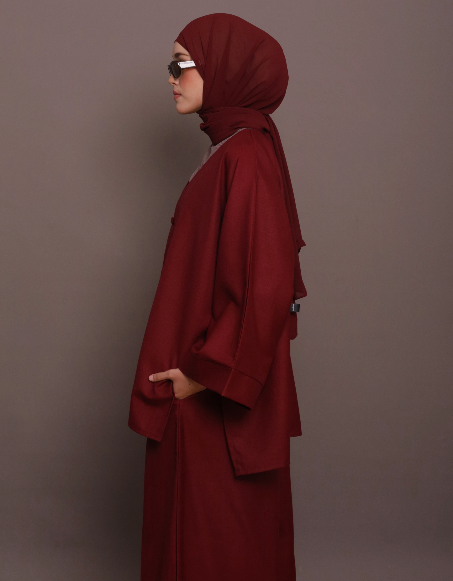 Basic-Linen in Burgundy
