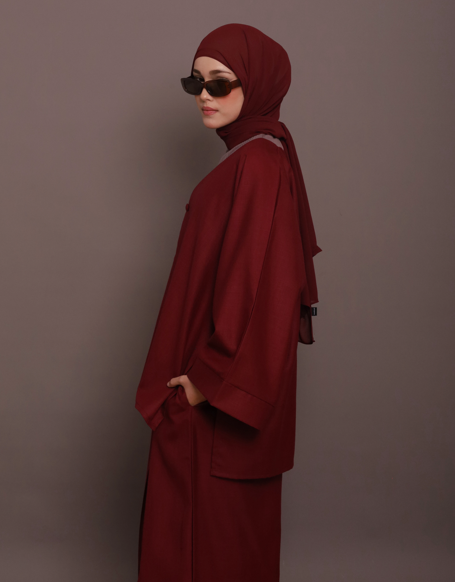 Basic-Linen in Burgundy