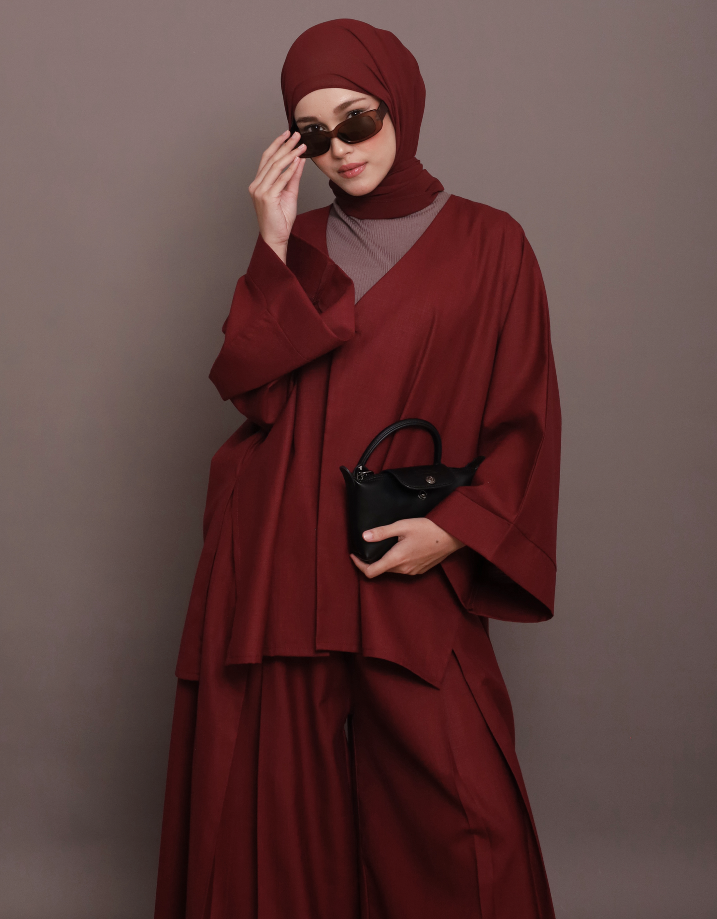 Basic-Linen in Burgundy