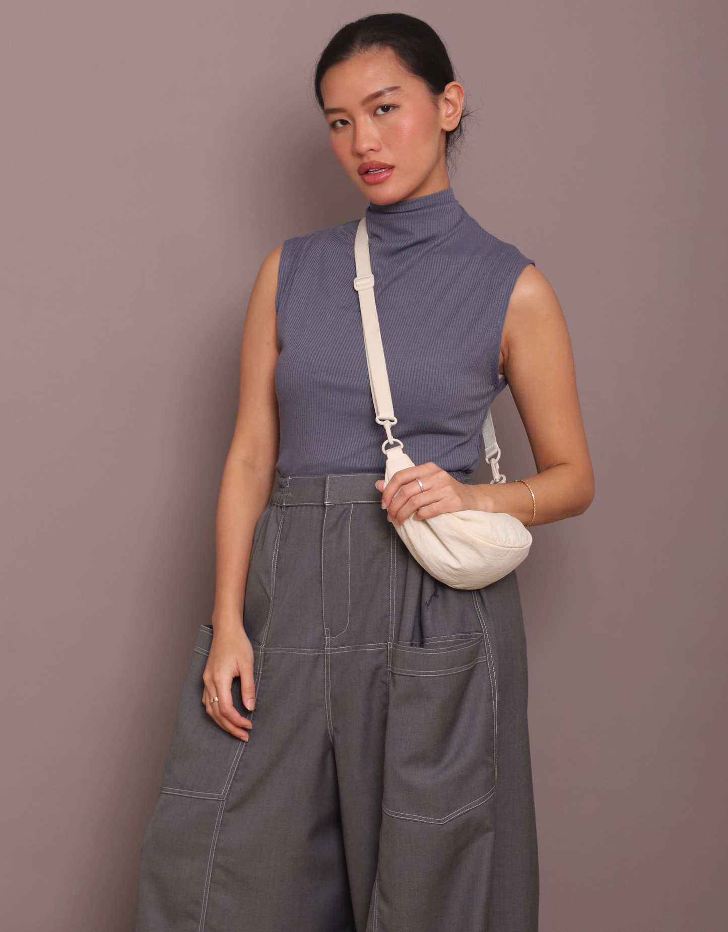 Ribbed Skin inner in Ash Blue