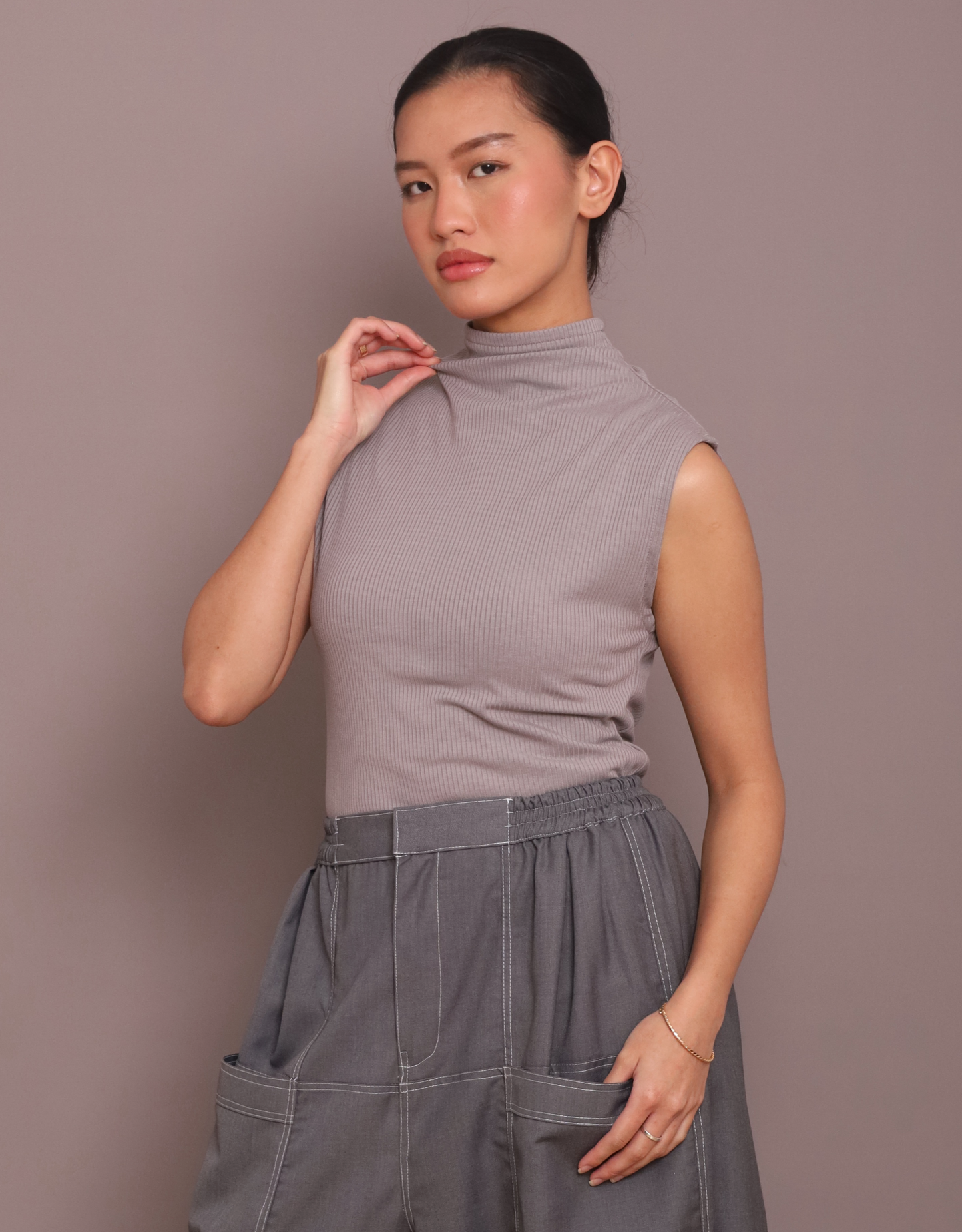 Ribbed Skin inner in Grey