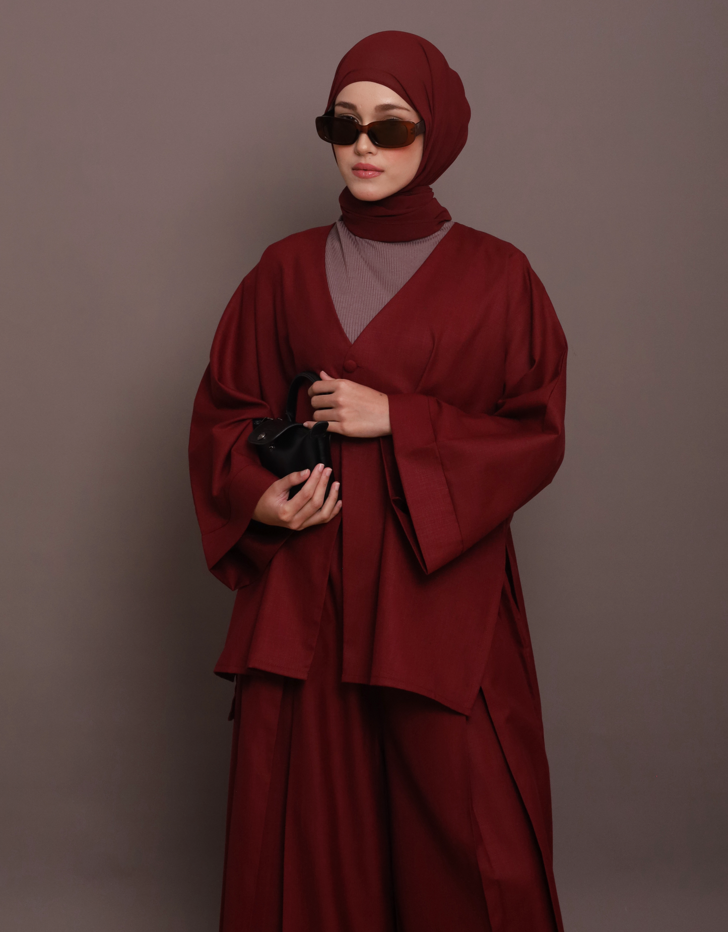 Basic-Linen in Burgundy