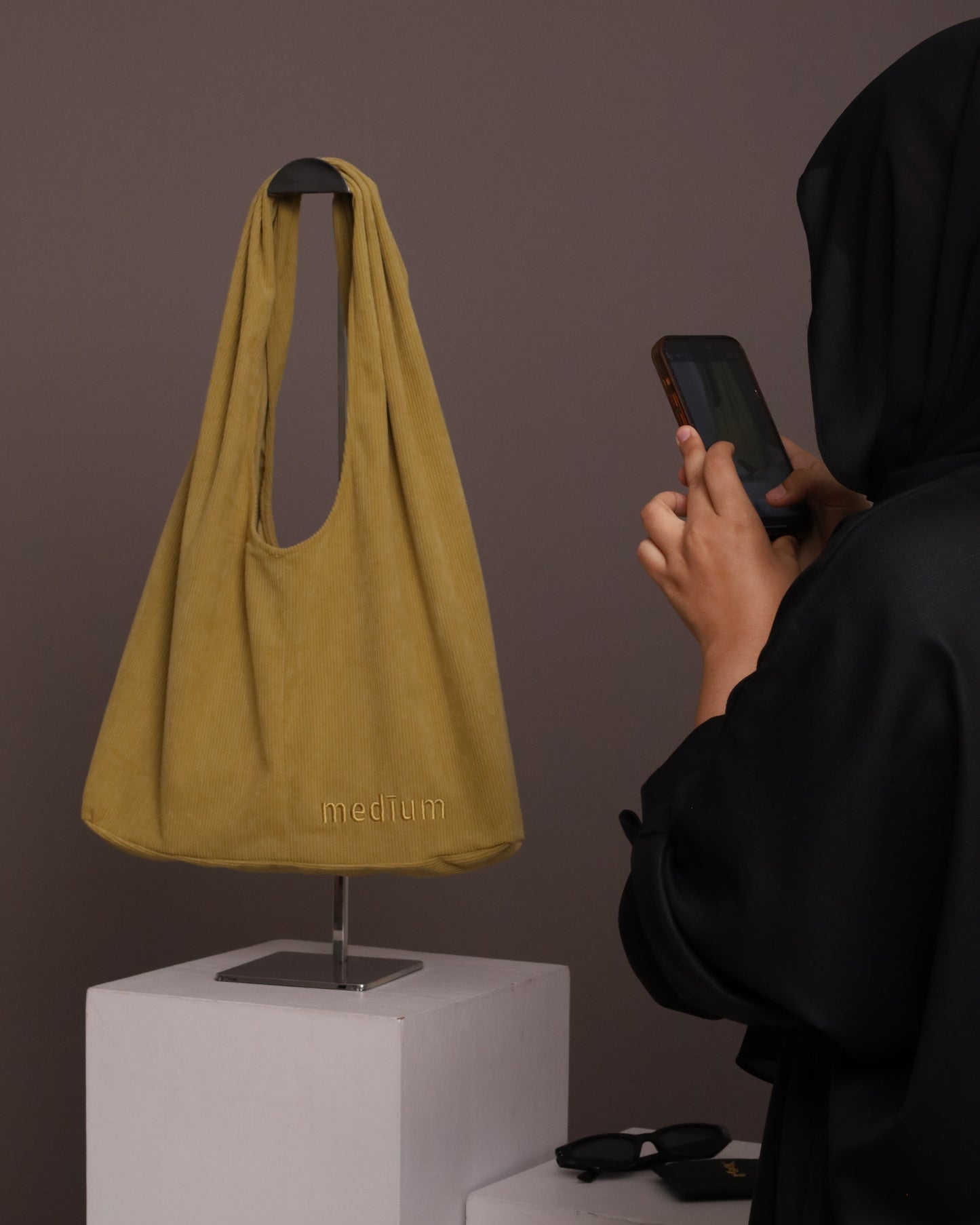 CORDUROY Bag in Lime