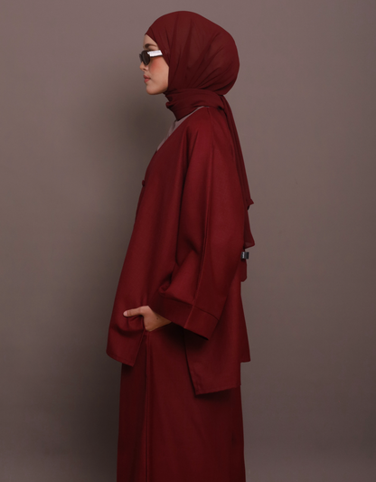 Basic-Linen in Burgundy