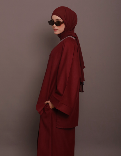 Basic-Linen in Burgundy