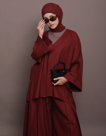 Basic-Linen in Burgundy