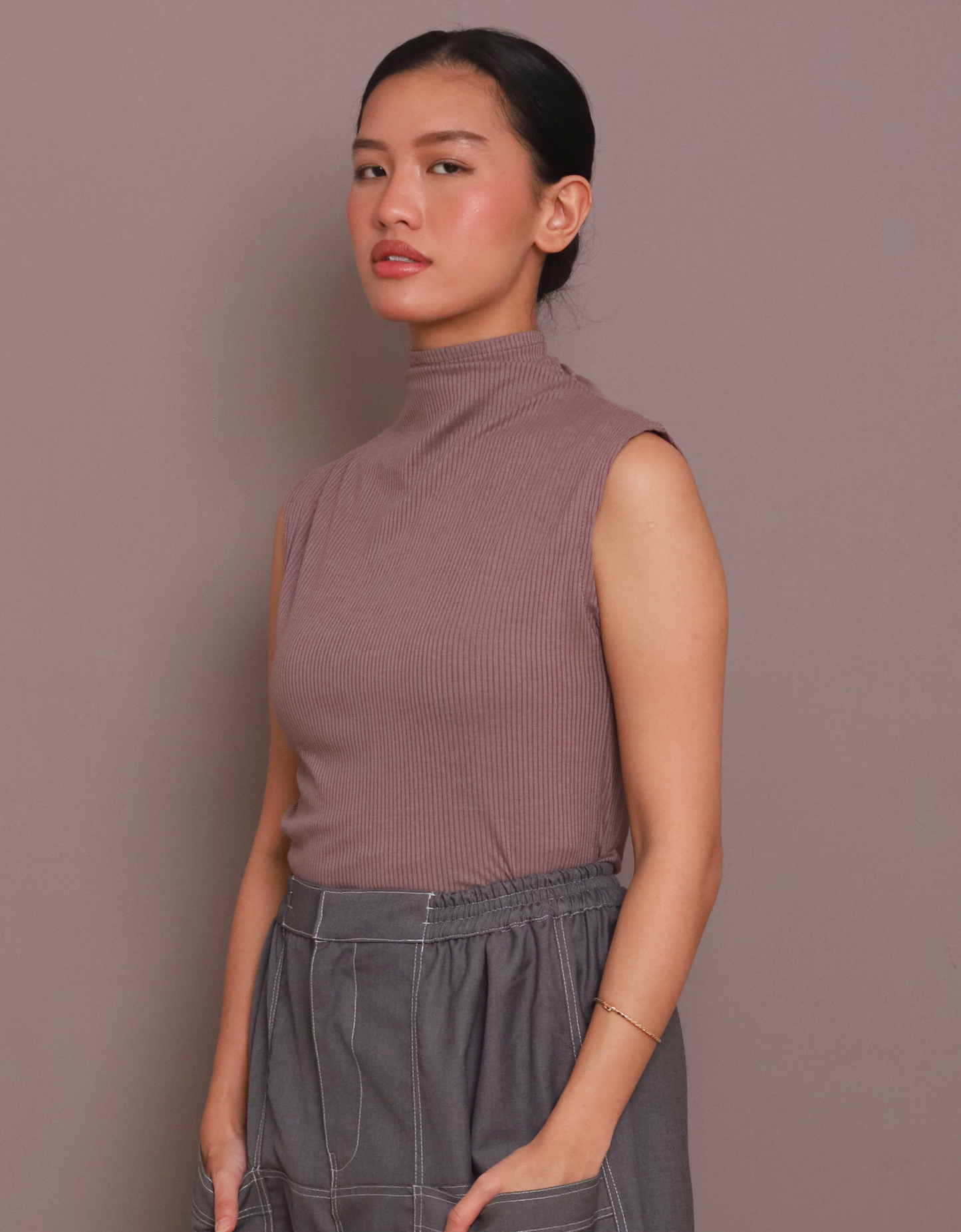 Ribbed Skin inner in Mauve