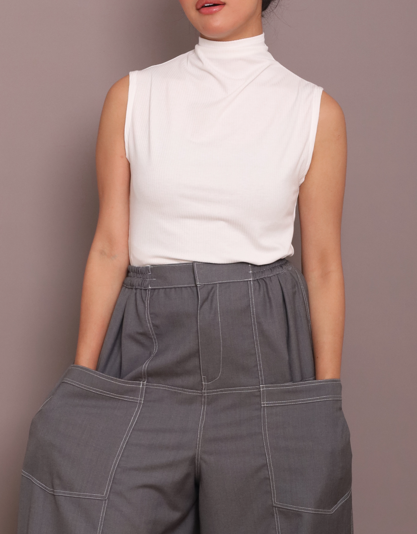 Ribbed Skin inner in White