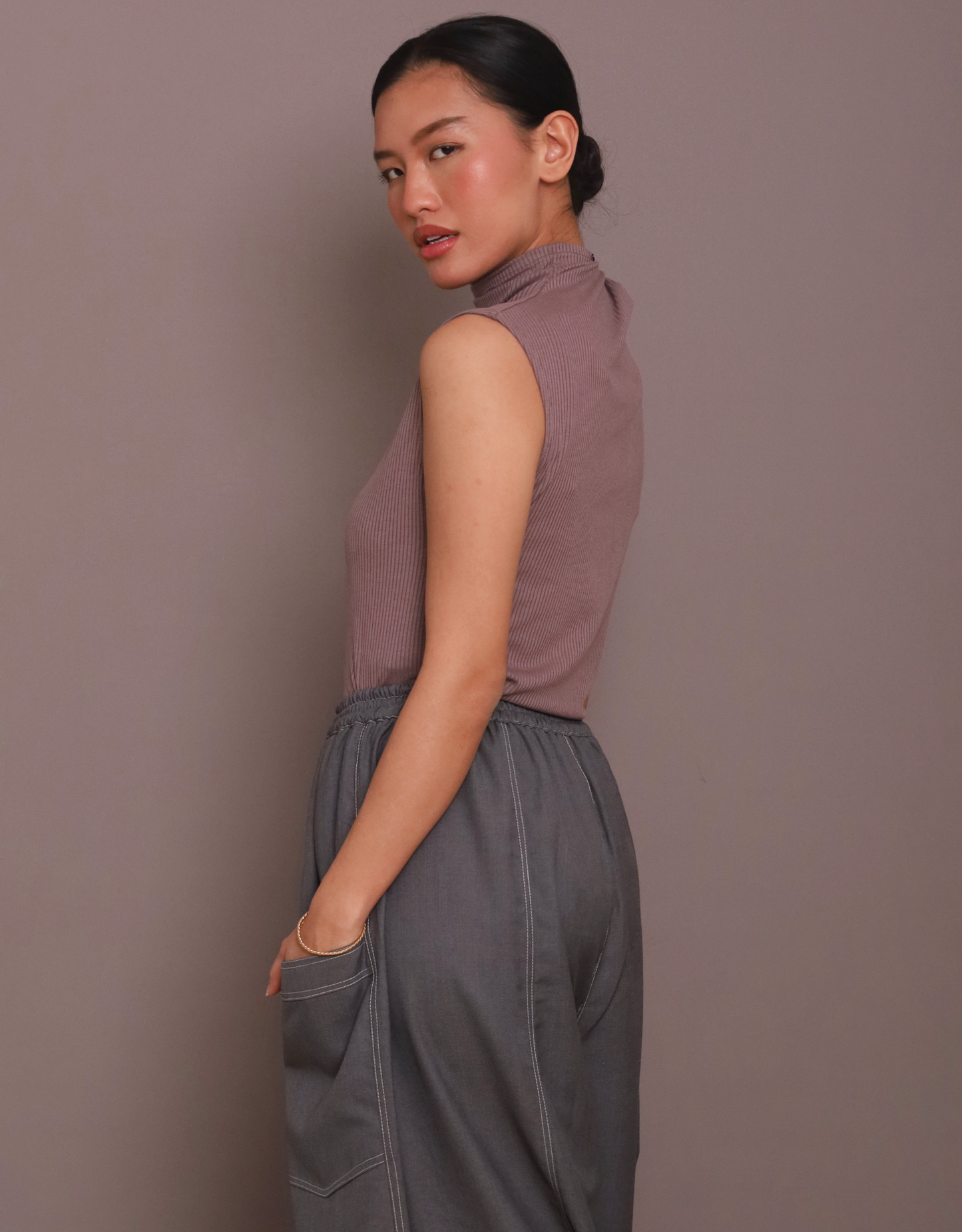 Ribbed Skin inner in Mauve