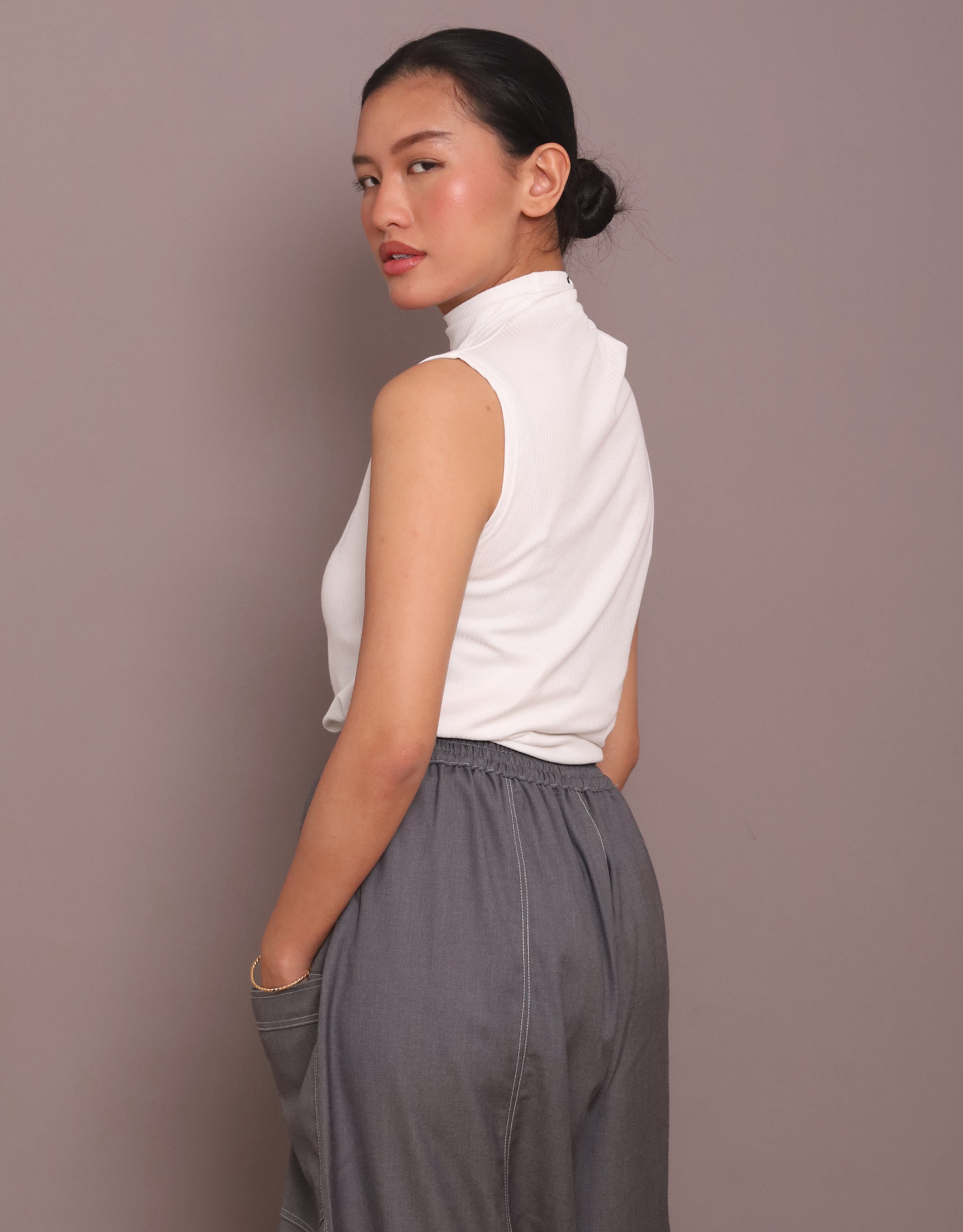 Ribbed Skin inner in White