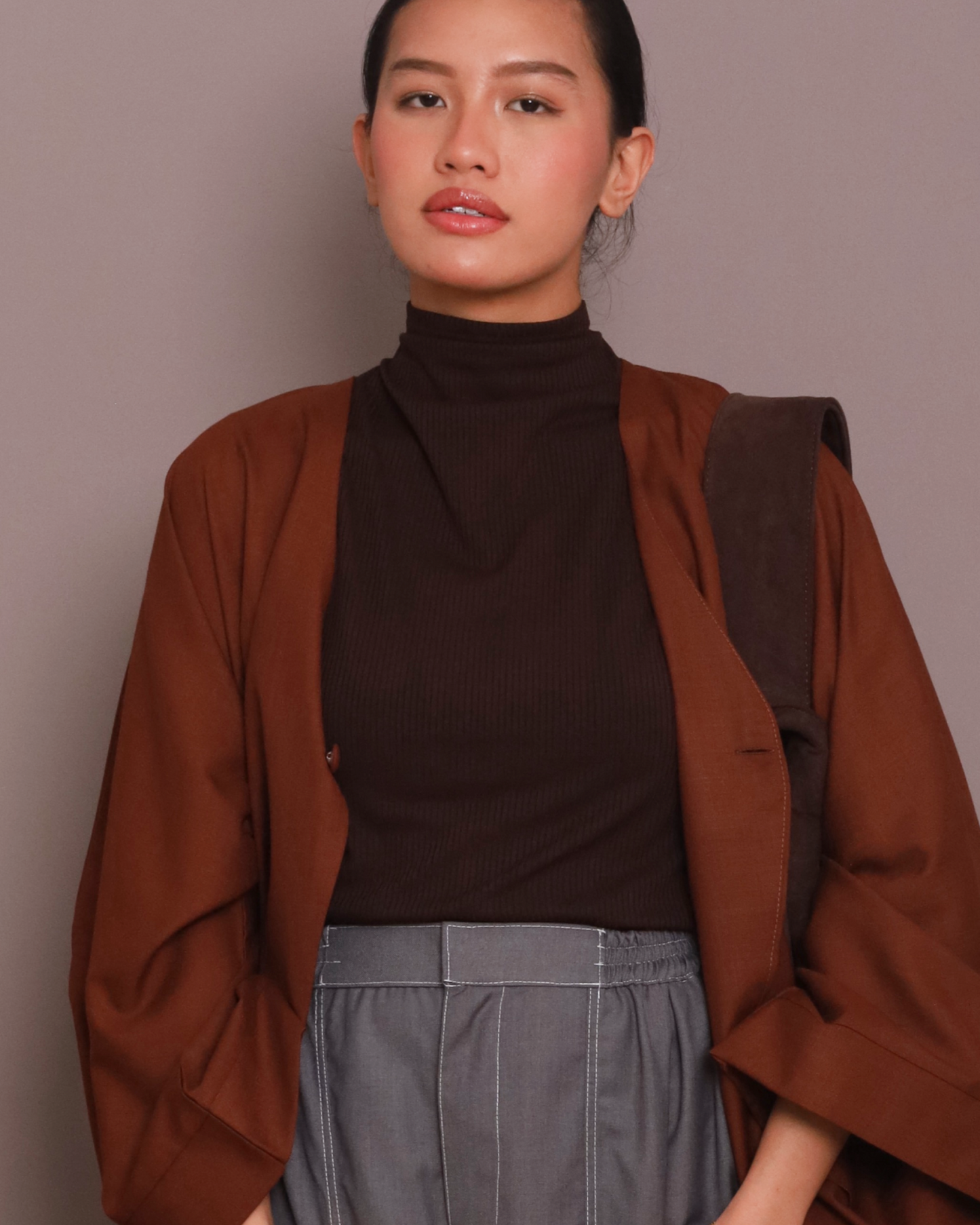 Ribbed Skin inner in Brown