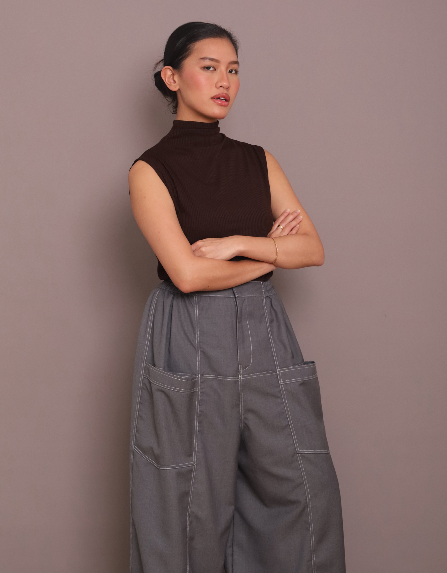 Ribbed Skin inner in Brown