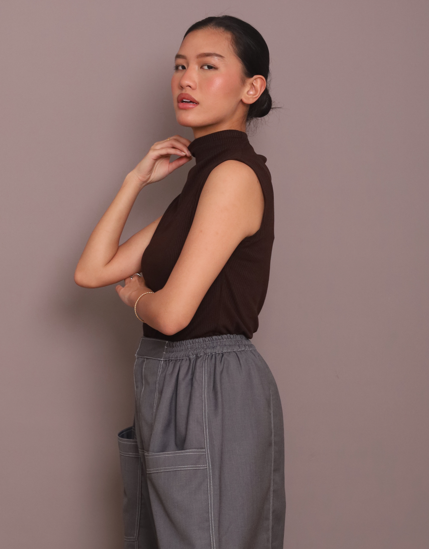 Ribbed Skin inner in Brown