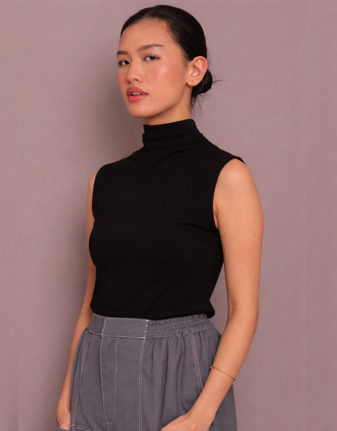 Ribbed Skin inner in Black