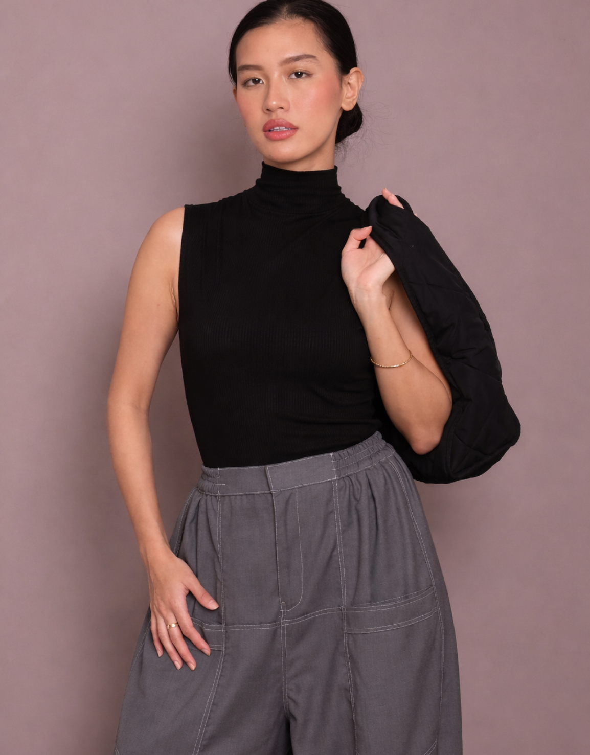 Ribbed Skin inner in Black