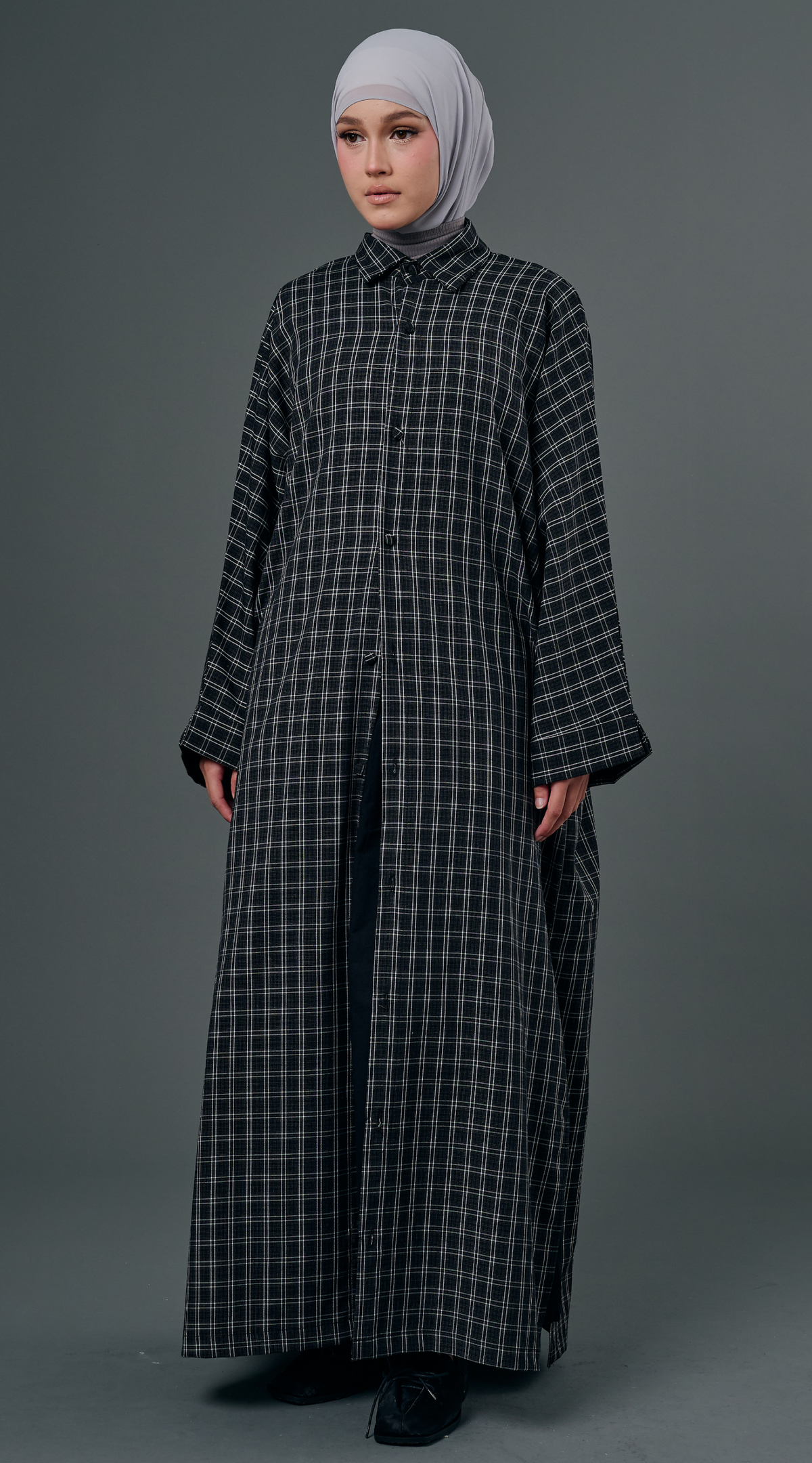 Plaid Dress in Black