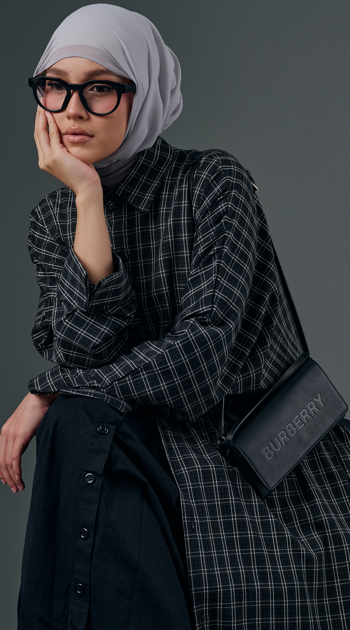 Plaid Dress in Black