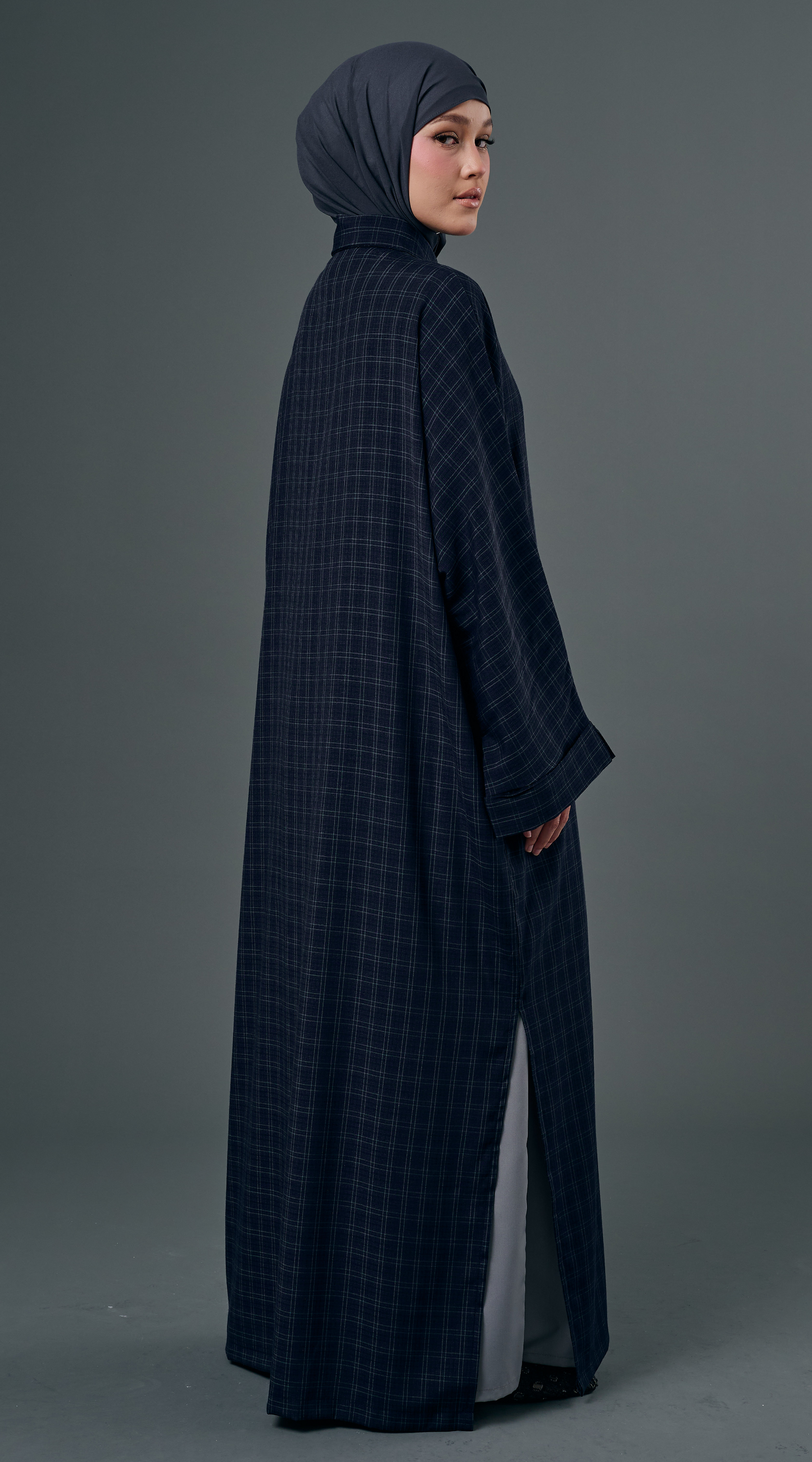 Plaid Dress in Navy