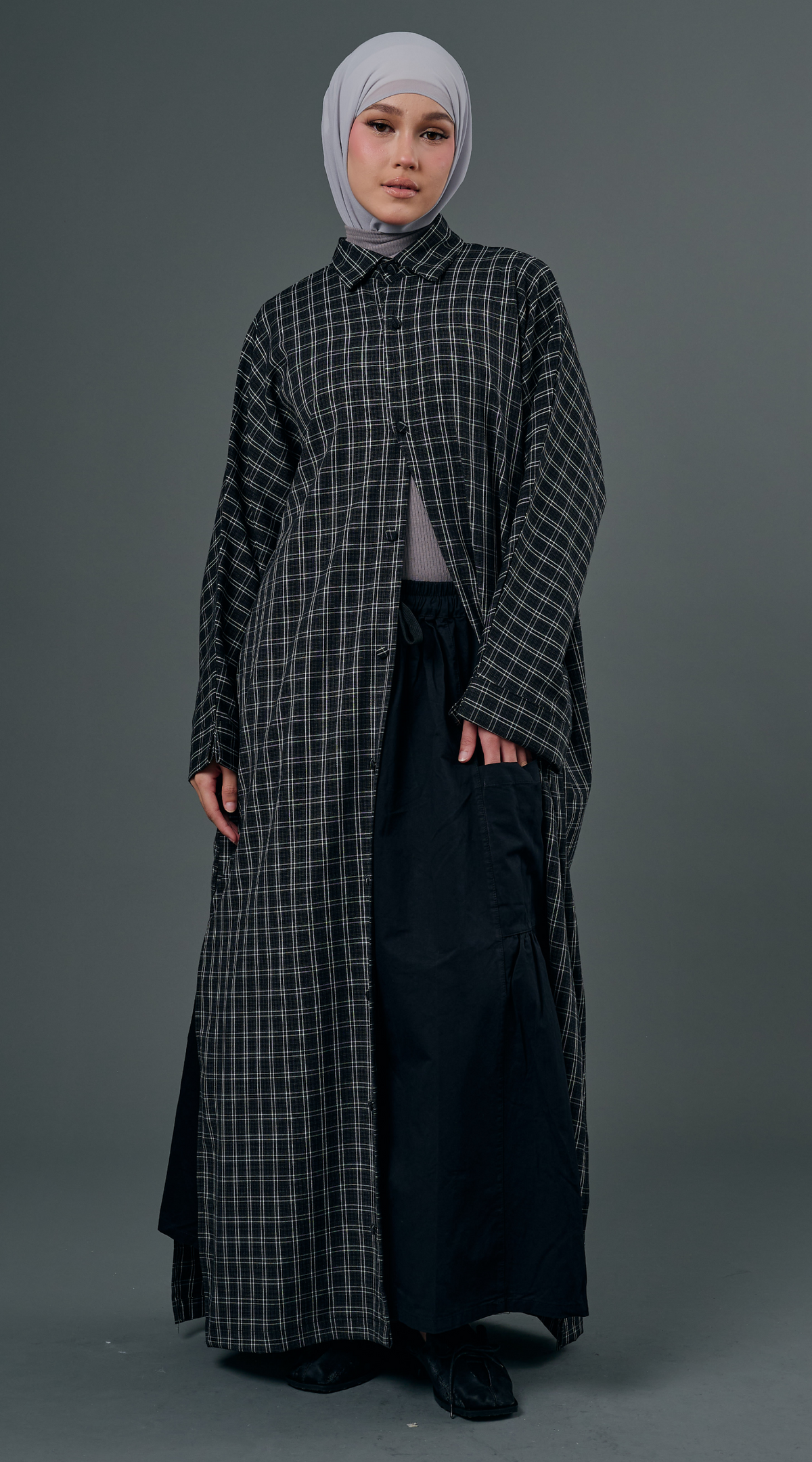 Plaid Dress in Black