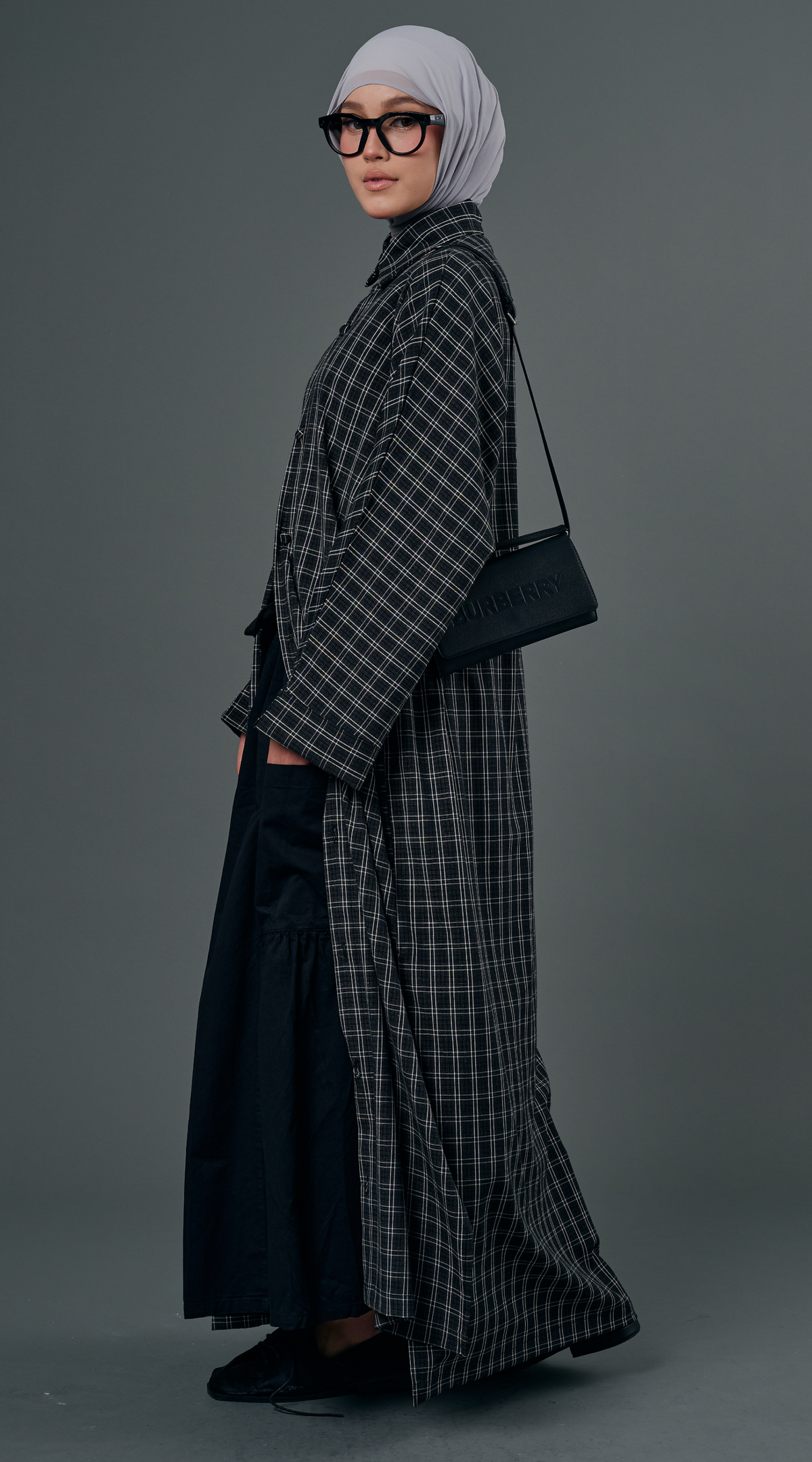 Plaid Dress in Black