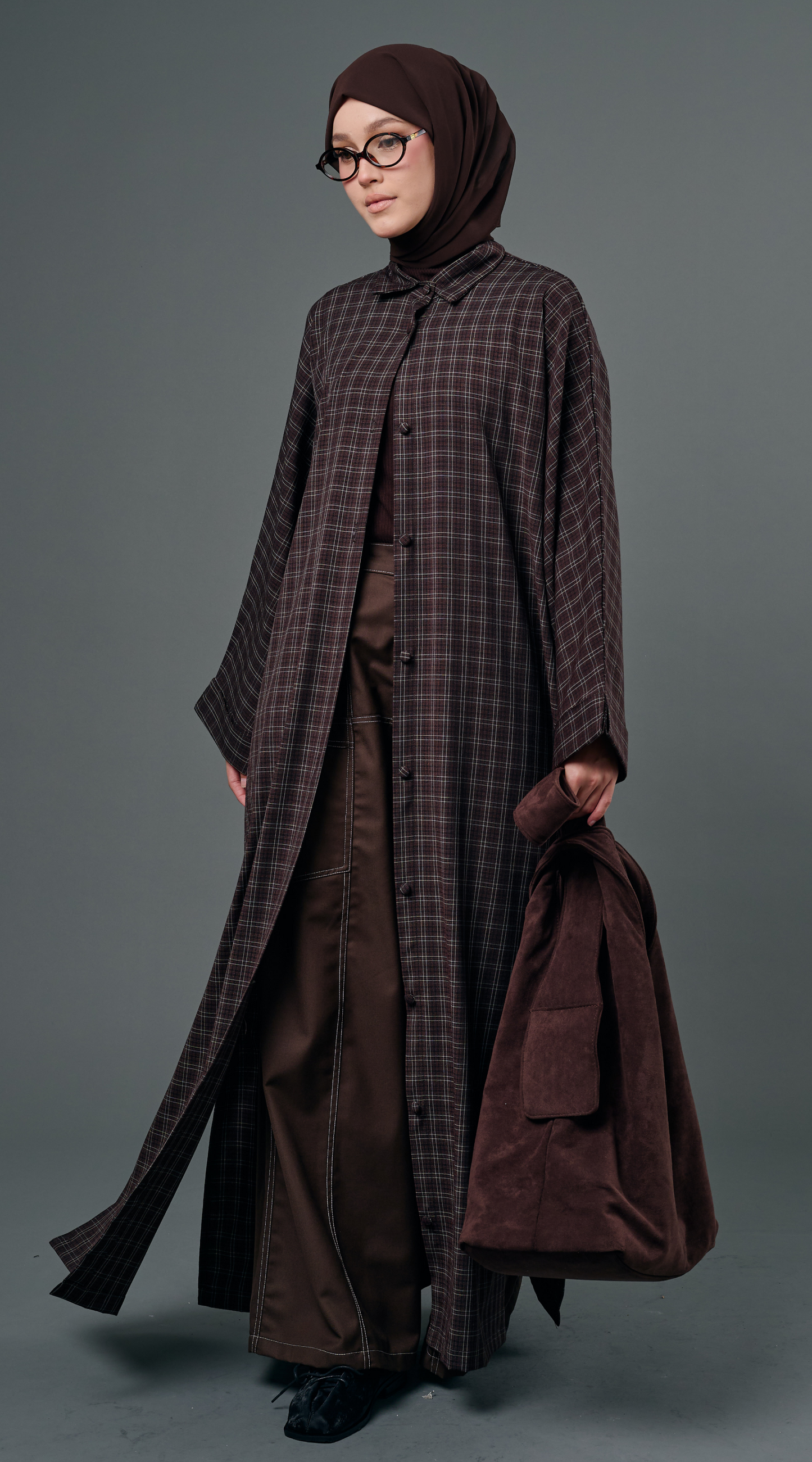 Plaid Dress in Brown