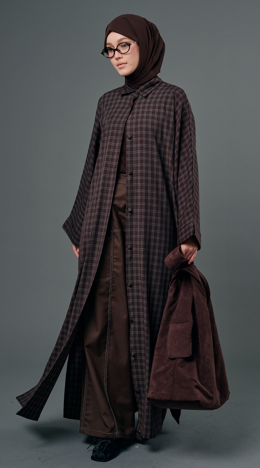 Plaid Dress in Brown