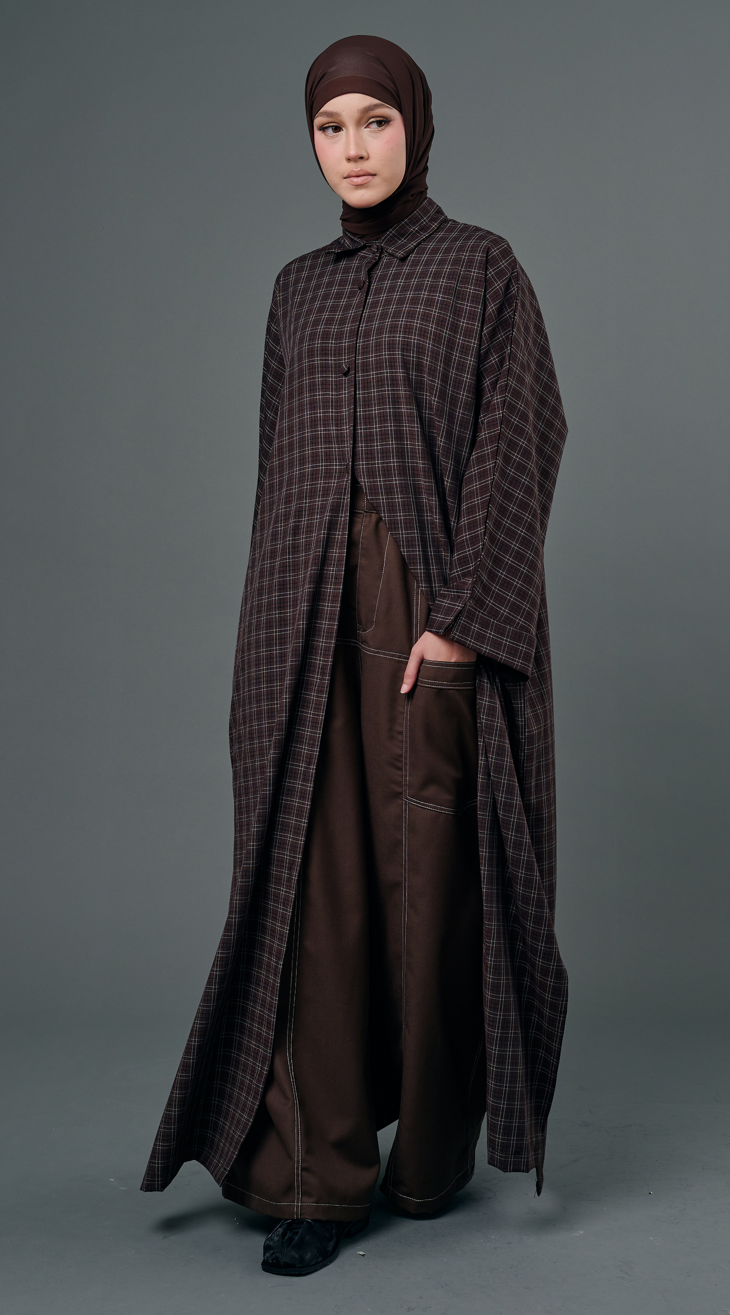 Plaid Dress in Brown