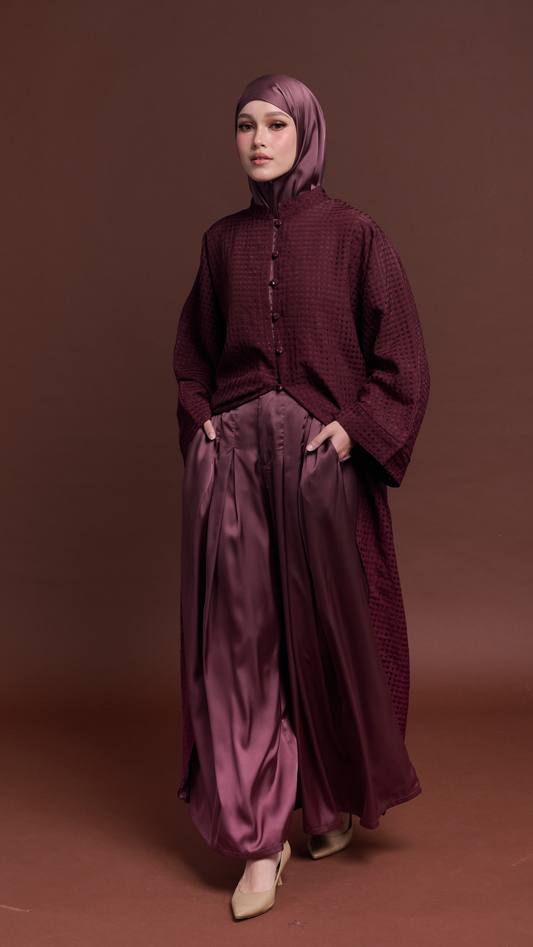 Eid Co-ords in Cranberry