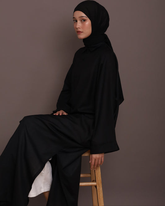 LINEN DRESS in Black